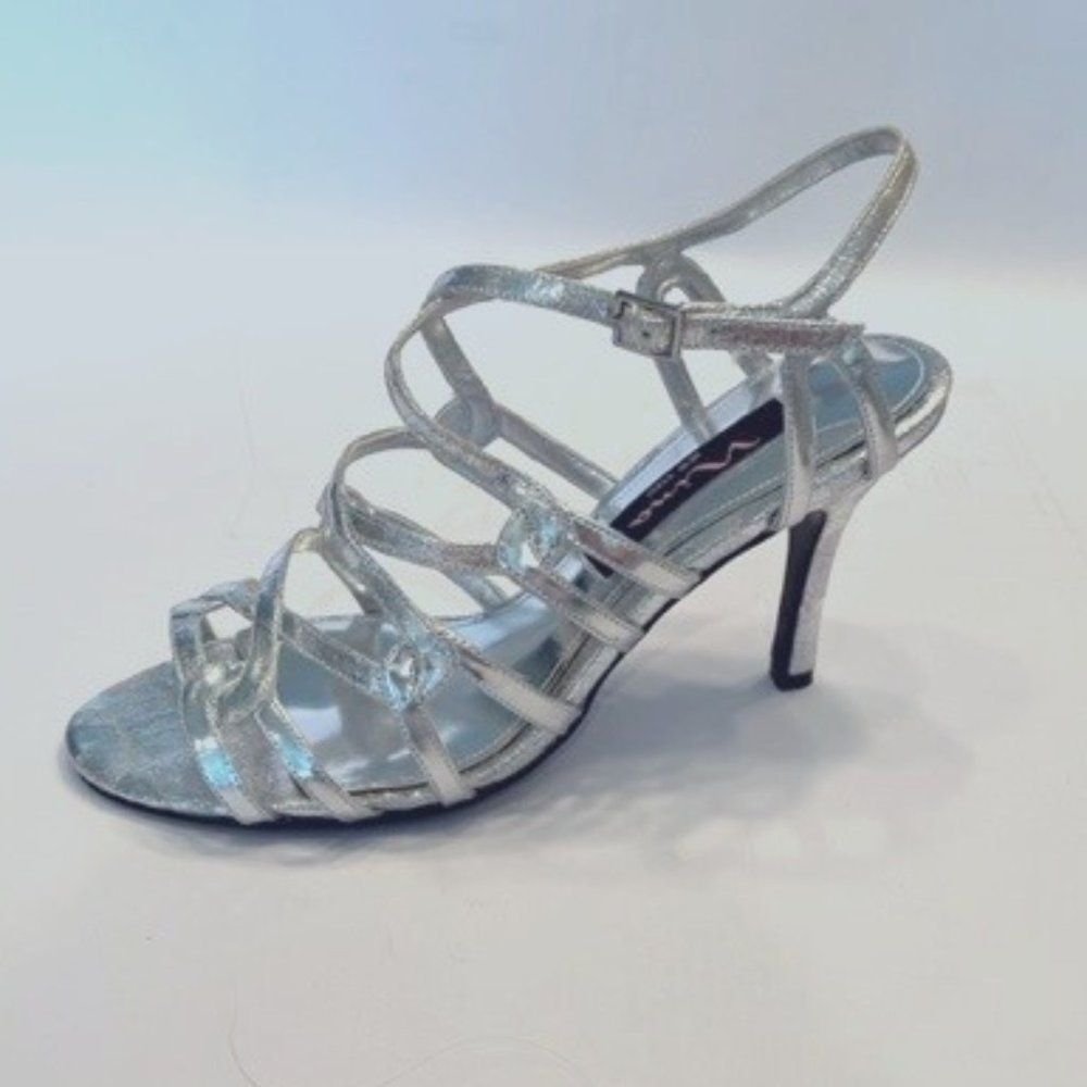 Strappy Silver High Heel Sandals